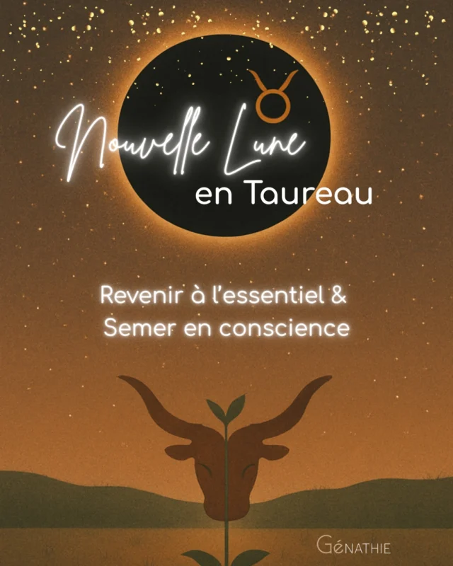 🌑 ♉️ NOUVELLE LUNE EN TAUREAU : REVENIR À L’ESSENTIEL & SEMER AVEC CONSCIENCE ♉️🌑

Ce dimanche 27 avril, à 21h31, la Lune se lèvera dans le signe du Taureau. Une Nouvelle Lune d’ancrage, de reconnexion à la Terre, au corps, à la matière… mais aussi à ce qui a de la valeur pour notre âme.

Survenant après une période d’éclipses, elle nous offre une opportunité de renouveau et de recentrage sur l’essentiel. Elle agit comme un pont entre ce qui doit être lâché… et ce qui demande à naître.

Le Taureau, signe de Terre gouverné par Vénus, nous parle de stabilité, de beauté, de sécurité intérieure. Il nous invite à ralentir, à savourer le présent, à créer du durable. C’est le temps des graines que l’on plante, de celles qui prendront racine dans nos choix conscients et nos élans du cœur.

Mais les énergies ne sont pas toutes douces. Des tensions peuvent émerger, des résistances, des colères enfouies. Comme si l’Univers nous soufflait : « Tu veux t’ancrer ? Commence par nettoyer tes fondations. »

C’est une invitation à pacifier notre rapport au corps, à l’incarnation et à la matière. À alchimiser nos pulsions pour bâtir en conscience.

Spirituellement, cette Nouvelle Lune est donc une porte vers l’alignement entre Matière et Lumière, entre Matière et Énergie. Elle nous pousse à réconcilier nos besoins concrets et nos élans spirituels. C’est le moment idéal pour poser des intentions claires, en lien avec :
 • L’abondance juste (celle qui nourrit sans alourdir),
 • Le plaisir sacré (celui qui honore le corps comme un temple),
 • La sécurité intérieure (celle qui vient de l’âme enracinée, et non de l’extérieur).

Et vous, que voulez-vous vraiment faire fleurir dans votre vie ?

👉 Vous trouverez en slides quelques conseils pour tirer parti parti de cette lunaison, ainsi que les signes qui seront le plus affectés par celle-ci.

Belle Nouvelle Lune à tous !

 #genathie #nouvellelune #nouvelleluneentaureau #ancrage #reconnexionàlaterre #recentragesurlessentiel #renouveau